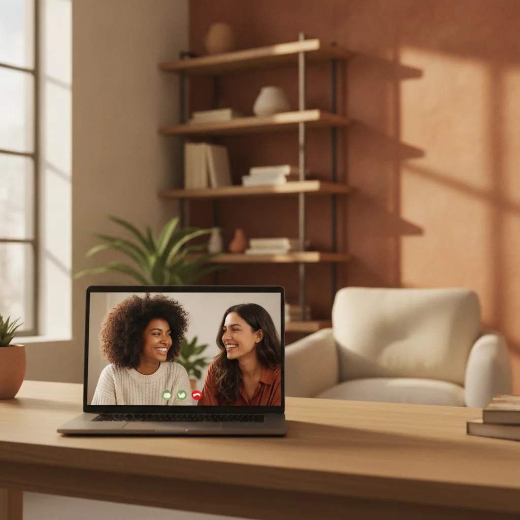 Two women in warm conversation